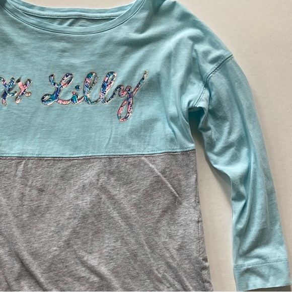 Girls Lilly Pulitzer Mini Finn Top Blue Oasis Tint - Picture 3 of 6